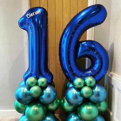 Navy Blue 16 Balloon Numbers, 40 Inch Dark Blue 16 or 61 Birthday Balloons - Image 5
