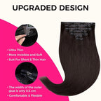 Lashey Seamless Clip in Hair Extensions Human Hair #2 Dark Brown Light Yaki Straight Clip in Extensions Real Human Hair 7pcs 110g 20 Inch PU Weft Natural Hair Extensions for Women
