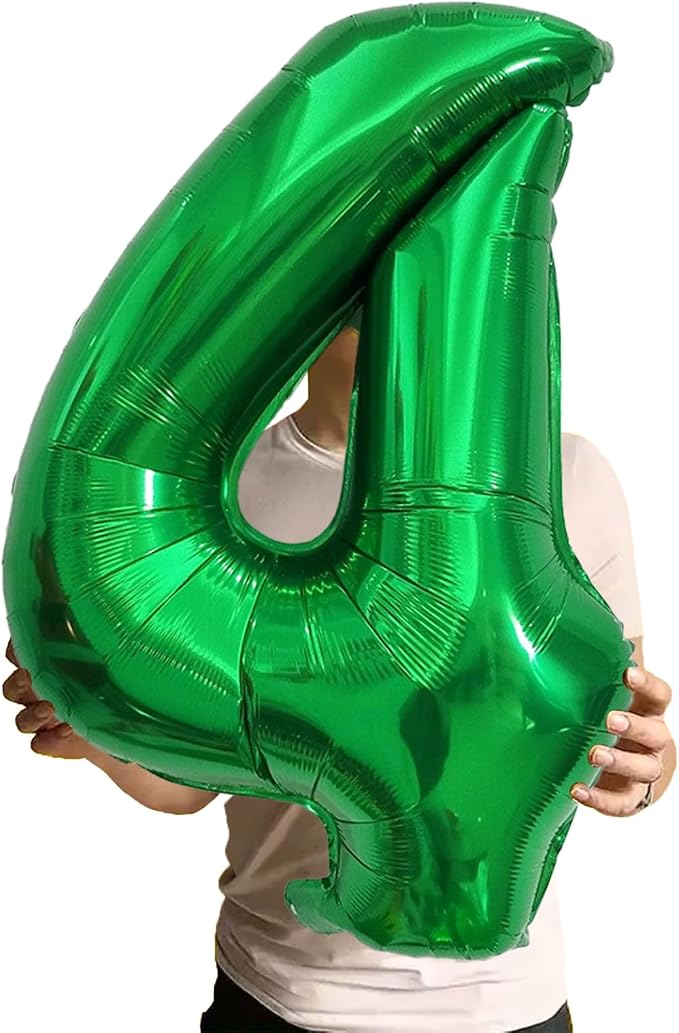 Number Balloons Green Party Balloon - Image 2