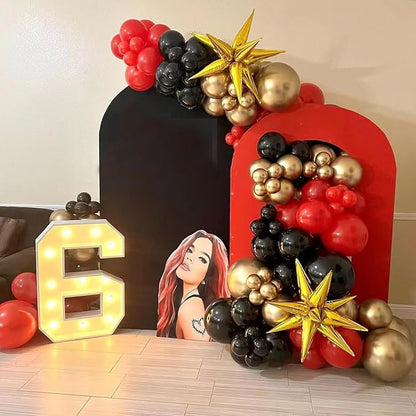 Red and Black Gold Balloon Arch Kit - Image 5