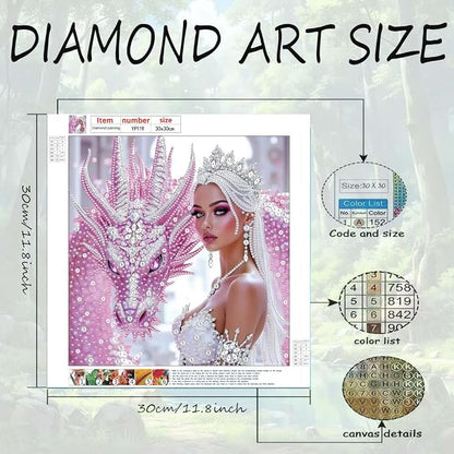 Dragon Diamond Art Kits for Adults, Full Drill Diamond Painting Kit 12x12in - Image 6