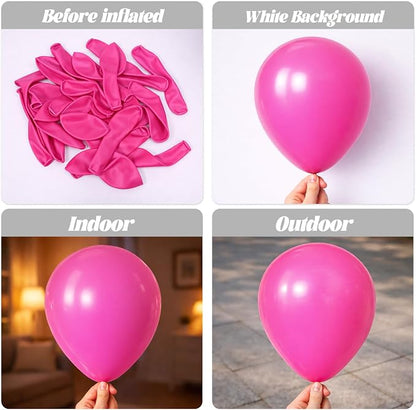 Voircoloria 130pcs Hot Pink Balloons Garland Arch Kit, 18 12 10 5 Inch | - Image 3