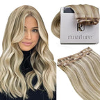 RUNATURE Brown Human Hair Clip in Extensions, 20 Inch Clip in Hair Extensions Real Human Hair, Long Hair Extensions Clip Ins, Remy Natural Hair, Add Length, 50g 3pcs #8P60 Ash Brown Highlight
