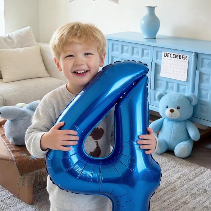 Number Balloons Navy Blue Balloons - Image 6
