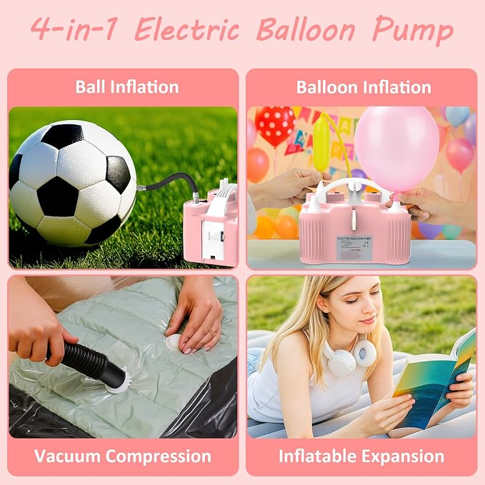 4-in-1 Balloon Pump Electric Balloon Pump Inflador De Globos Electrica Sports - Image 3