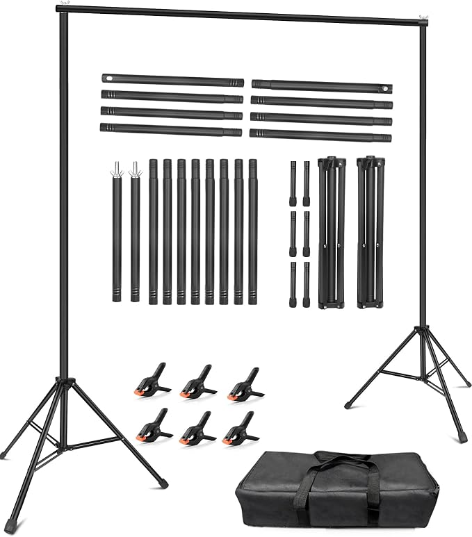 Hemmotop Backdrop Stand 10x8ft, Versatile Sizes Adjustable Banner Holder | Metal by Hemmotop