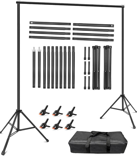 Hemmotop Backdrop Stand 10x8ft, Versatile Sizes Adjustable Banner Holder | Metal by Hemmotop