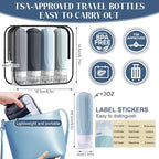Travel Bottles for Toiletries, 3oz TSA Approved Travel Size Toiletries, Silicone Leak-Proof Refillable Containers, Squeezable Liquid Essentials Bottles W/Clear Bag (GRAY)
