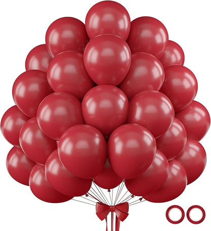 110pcs Ruby Red Balloons 12 Inch Dark Red Latex Balloon Arch Kit by BAIBAOXIANG