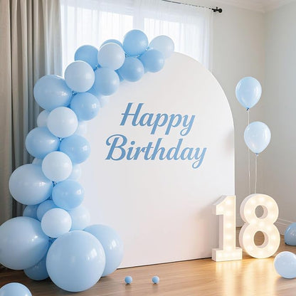 Pastel Blue Latex Party Balloons 10 Pack 36 inch Round Light Blue Balloons - Image 5