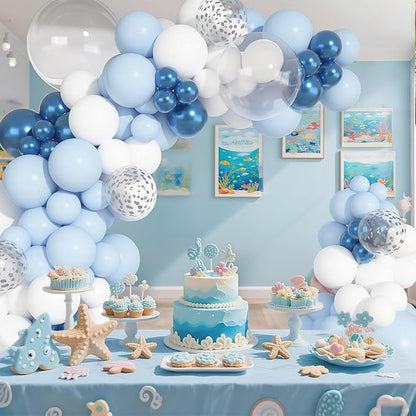 Ouddy Party 149Pcs Blue and White Balloon Arch Garland Kit 18 12 10 5Inch | - Image 5