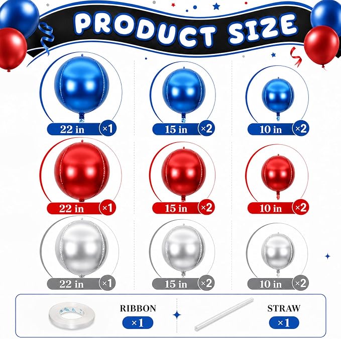 Red White Blue Balloons - Image 2
