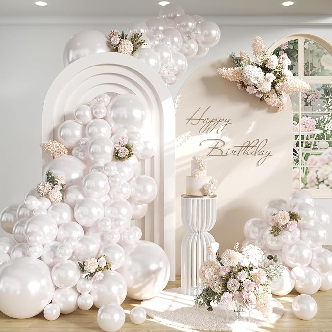 Pearl White Balloon Arch Kit by Unknown