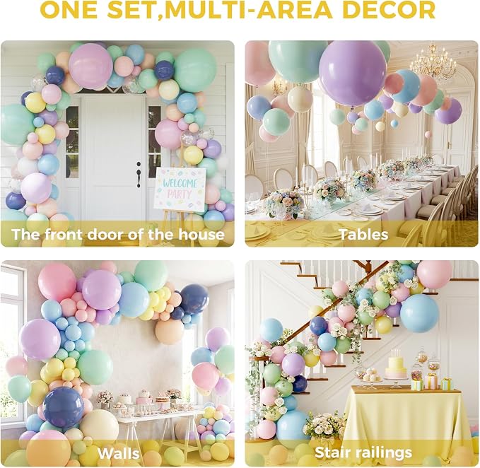 LovesTown 15PCS Pastel Balloons 18inch, Colored Latex Balloons Garland Arch - Image 4