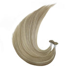 YoungSee U Tip Hair Extensions Real Human Hair Brown K Tip Hair Extensions Light Brown Highlight Blonde Hair Extensions K Tip 24in Ktip Hair Extensions Remy Human Hair for Wedding Hot Fusion 50s/50g