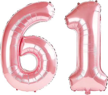 40 Inch Number 61 Balloons for 61st Birthday Party Decorations, 0-100 Jewelry by FOBELEC