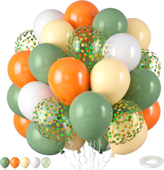 Green and Orange Balloons by FEYG