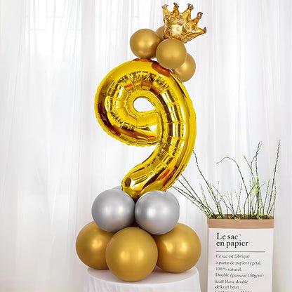 40 Inch Gold Number Balloons, Helium Mylar Foil Number Balloons - Image 5