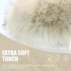Faux Fur Headband for Women Elastic Fuzzy Thick Earmuffs Winter Headwrap Ear Muffs Furry Ear Warmers Cold Weather (Apricot)