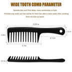 4PCS Wide Tooth Comb, Professional Women Hair Care Styling Handgrip Combs for Curly, Wet, Long Hairs (Black & White)