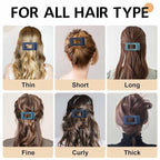 8 Pack French Flat Hair Clips for Women – Large Matte No-Slip Claw Barrettes for Thick & Thin Hair, Strong Hold Styling Accessories (Blue)