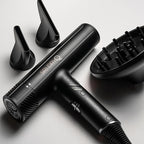 SRILabs DryQ ‘Smart’ Hair Dryer – Super Lightweight, Foldable – Powerful, Quiet Motor – Infrared & Ionic Technology – 3 Magnetic Attachments – Heat Control with Locking Switch