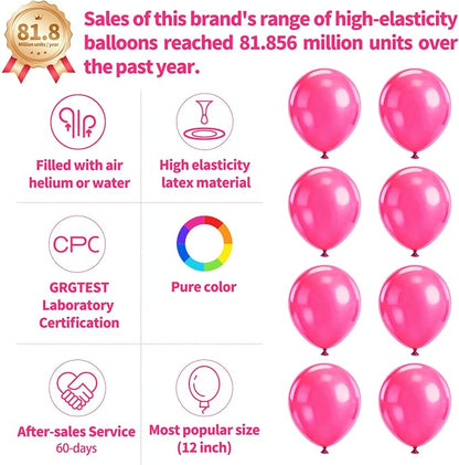 110pcs Hot Pink Balloon 12 inch, Hot Pink Latex Balloons - Image 2