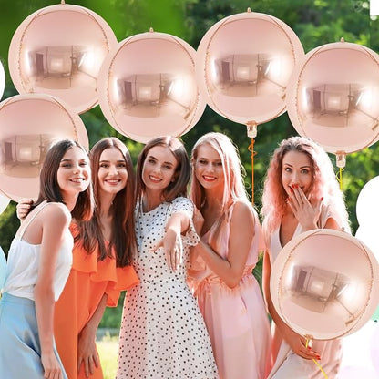 Metallic Champagne Balloons, 22 Inch Large Sphere Round Balloons - Image 6