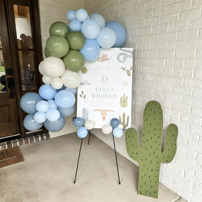 Sage Green Dusty Blue Balloons for Baby Shower Birthday Party Decorations | - Image 4