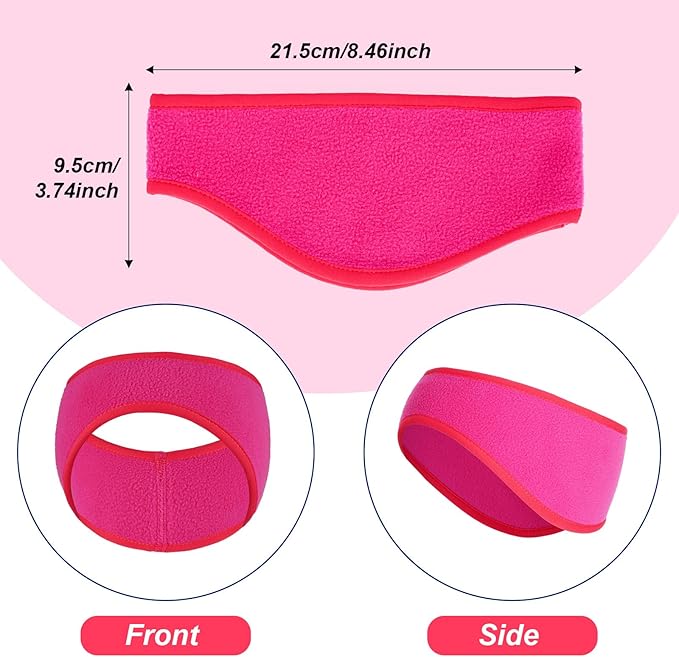 Sucrain 4 Pcs kids Ear Muffs Winter Stretch Ear Warmer Fleece Headband for Girls Boys Outside Sporting Running Ski Cycling