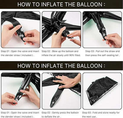 PartyWoo Black Star Spike Latex Balloon Arch Kit 110pcs Different Sizes | 18 12 - Image 6
