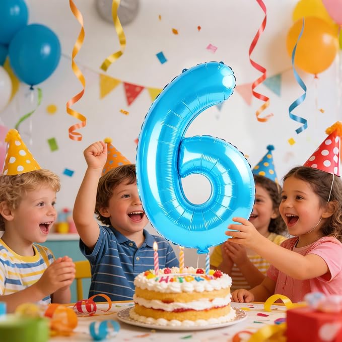 40 Inch Number 6 Balloons for 6th Birthday Party Decorations, 0-100 Jewelry - Image 2