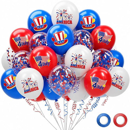 4th of July Balloons Decorations Set Red, Fourth of July Balloons by OHugs