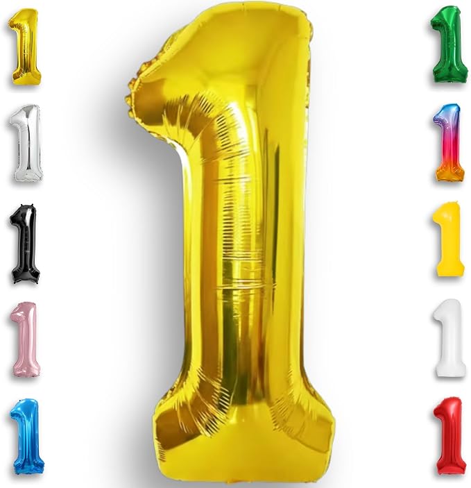 Gold Number Balloon 1 Mylar Foil Balloons 32 inch by Unknown