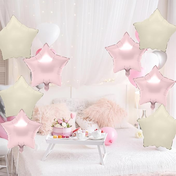 Biapian Baby Pink Star Foil Balloons, 18 Inch Stars Balloons - Image 4
