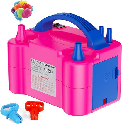 Electric Air Balloon Pump, Portable Dual Nozzle Electric Balloon Inflator by Motorenbau