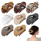 Upgraded 8 Pack French Flat Hair Clips for Women Girls, Matte Lay Flat Claw Clips, Large No-Slip Claw clips for Thick & Thin Hair, Strong Hold Styling Barrettes Accessories for Daily Styling
