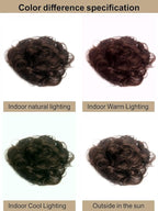 H&Bwig Men Short Toppers Hairpiece Brown with Clips in Hair Extensions for Covering White Loss Hair Toupee