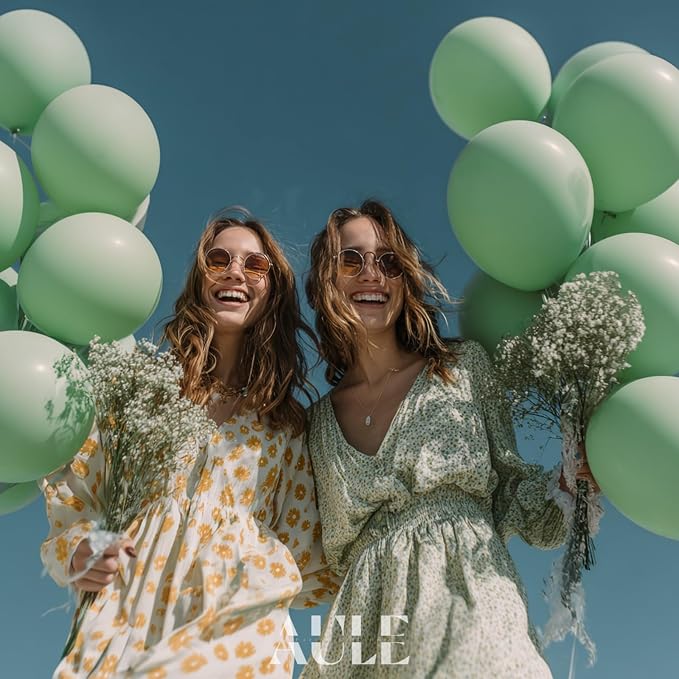 AULE 50Pcs Latex 12 Inch Sage Green Balloons | Helium Balloons Helium Party - Image 5