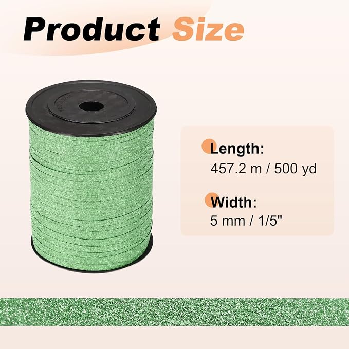 PATIKIL Glitter Curling Ribbon 500yds x 1/5" Plastic Balloon String Ribbon | - Image 2
