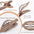 6 Packs Flat Claw Clips for Women, French Concord Flat Hair Clip, Matte Curved Hair Claws Clip for Thin Thick Hair, Lay Down Claws Clips, Durable Strong Hold Hair Clip, Christmas Gifts