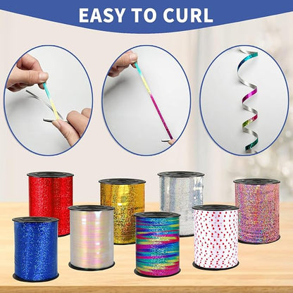 500 Yards Rainbow Color Ribbon - 5mm Width Curling Crimped Shiny Ribbon - Image 4