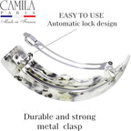 Camila Paris CP3574 French Hair Barrette Clip for Girls for Thick Curly Wavy Long Hair, Strong Hold Grip Hair Clips for Women, Automatic, No Slip Styling Girls Hair Accessories, Handmade in France
