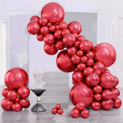 PartyWoo Metallic Pink Balloons 140pcs Chrome Hot Pink Magenta Fuchsia | 18 12 by PartyWoo