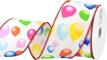 Party Balloons Celebration Wired Ribbon, 2-1/2-inch - Image 2