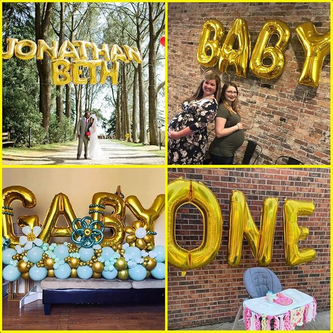 Gold Letter Balloons 40 Inch Large Letter Y Balloon Aluminum | Foil Mylar Big - Image 3