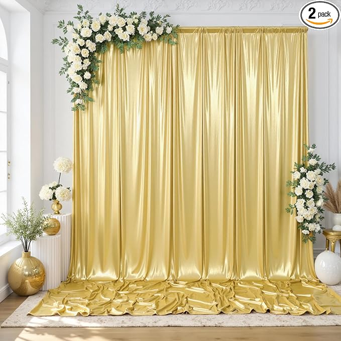 gogoparti 10x14FT Gold Sequin Backdrop Curtain by Gogoparti