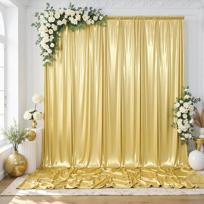 gogoparti 10x10FT Gold Sequin Backdrop Curtain by Gogoparti