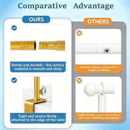 Over The Table Rod Stand with Clamps, Adjustable 31"-110'' Length 31"-64" - Image 5