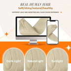 Full Shine Seamless Hair Extensions Real Human Hair Clip ins Platinum Blonde Silky Straight Clip in Hair Extensions Invisible Real Hair 14 Inch 8 PCS 120 Grams